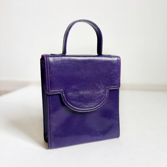 VTG Frenchy of California Purple Leather Handbag - Picture 1 of 8